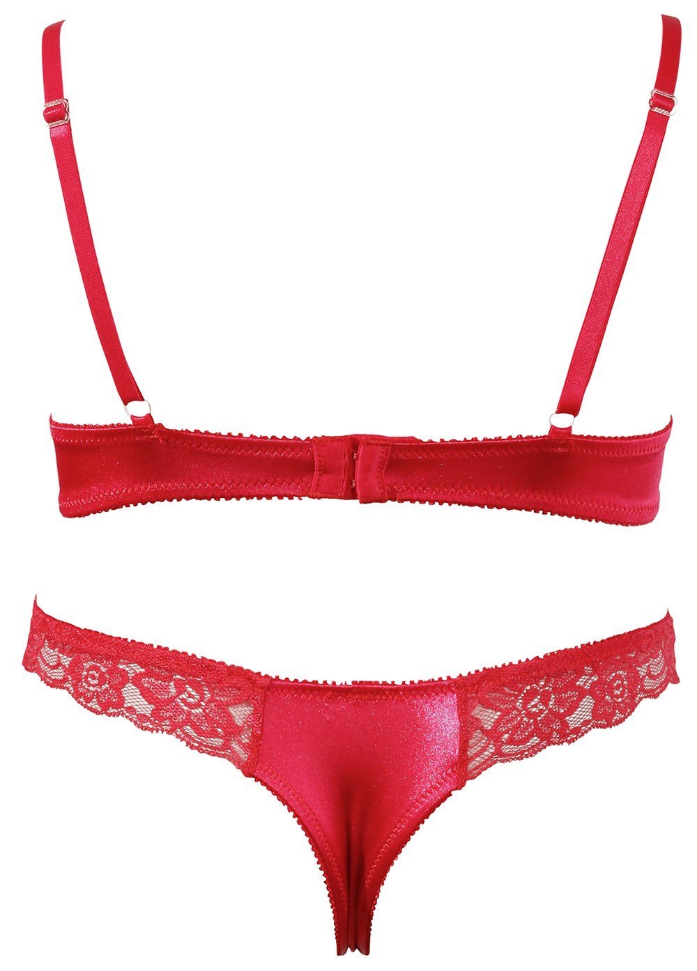 Ensemble rouge demi-seins et string ouvert – Cottelli