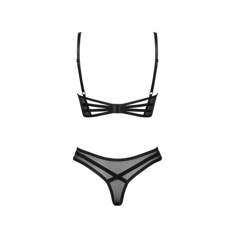 Ensemble Roxelia noir découpes et résille – Obsessive