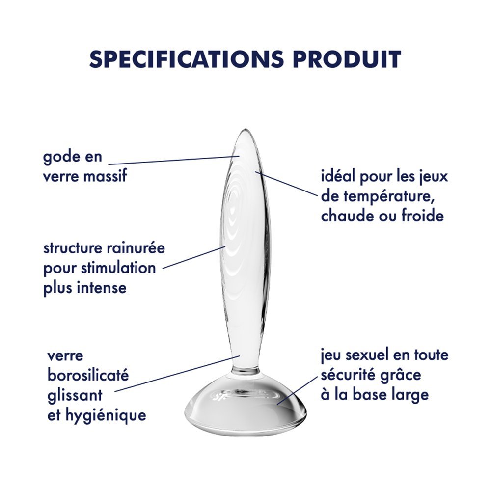 Gode anal en verre borosilicaté