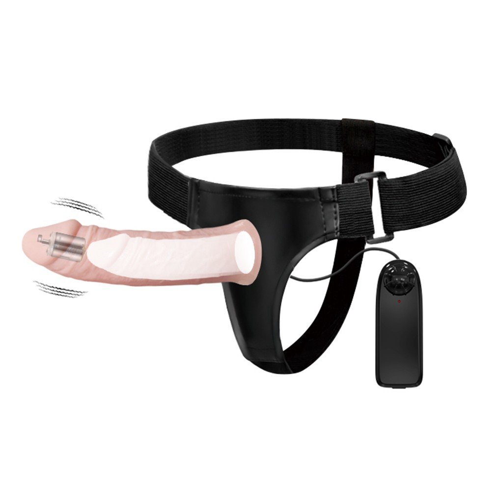 Gode ceinture creux vibrant à piles