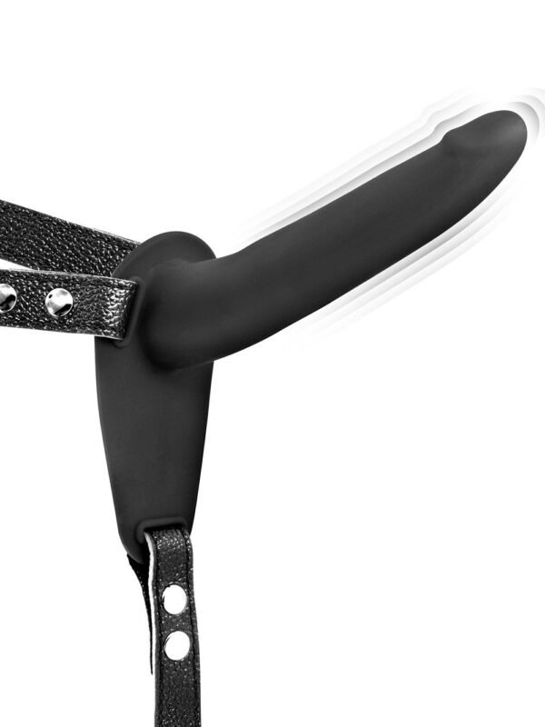 Gode ceinture vibrant USB noir