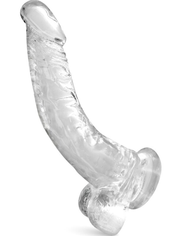 Gode courbé en jelly taille XL transparent