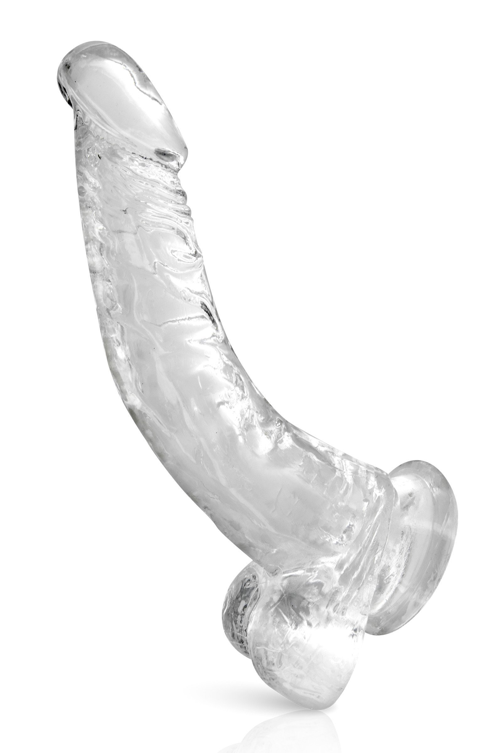 Gode courbé en jelly taille XL transparent