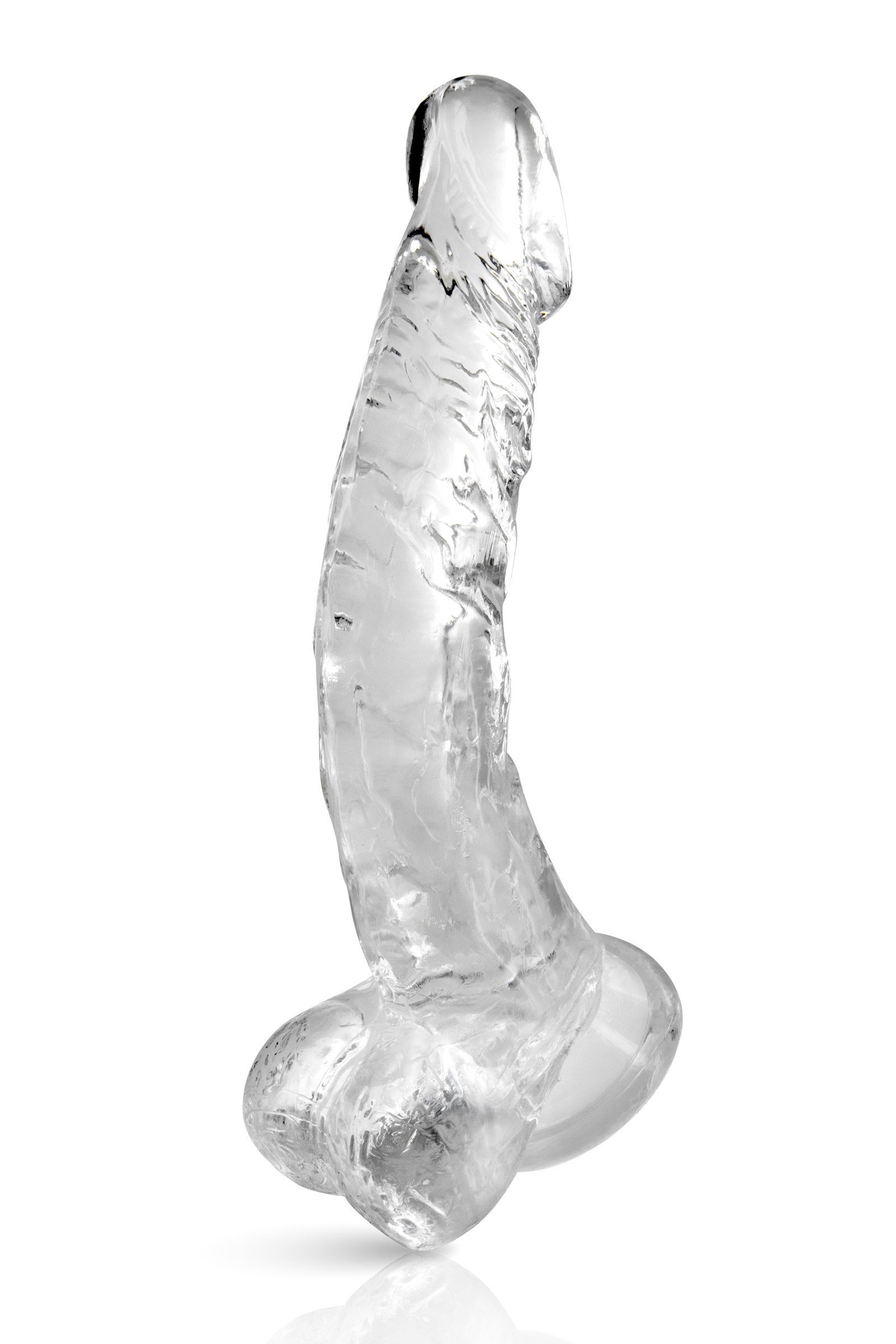 Gode courbé en jelly taille XL transparent