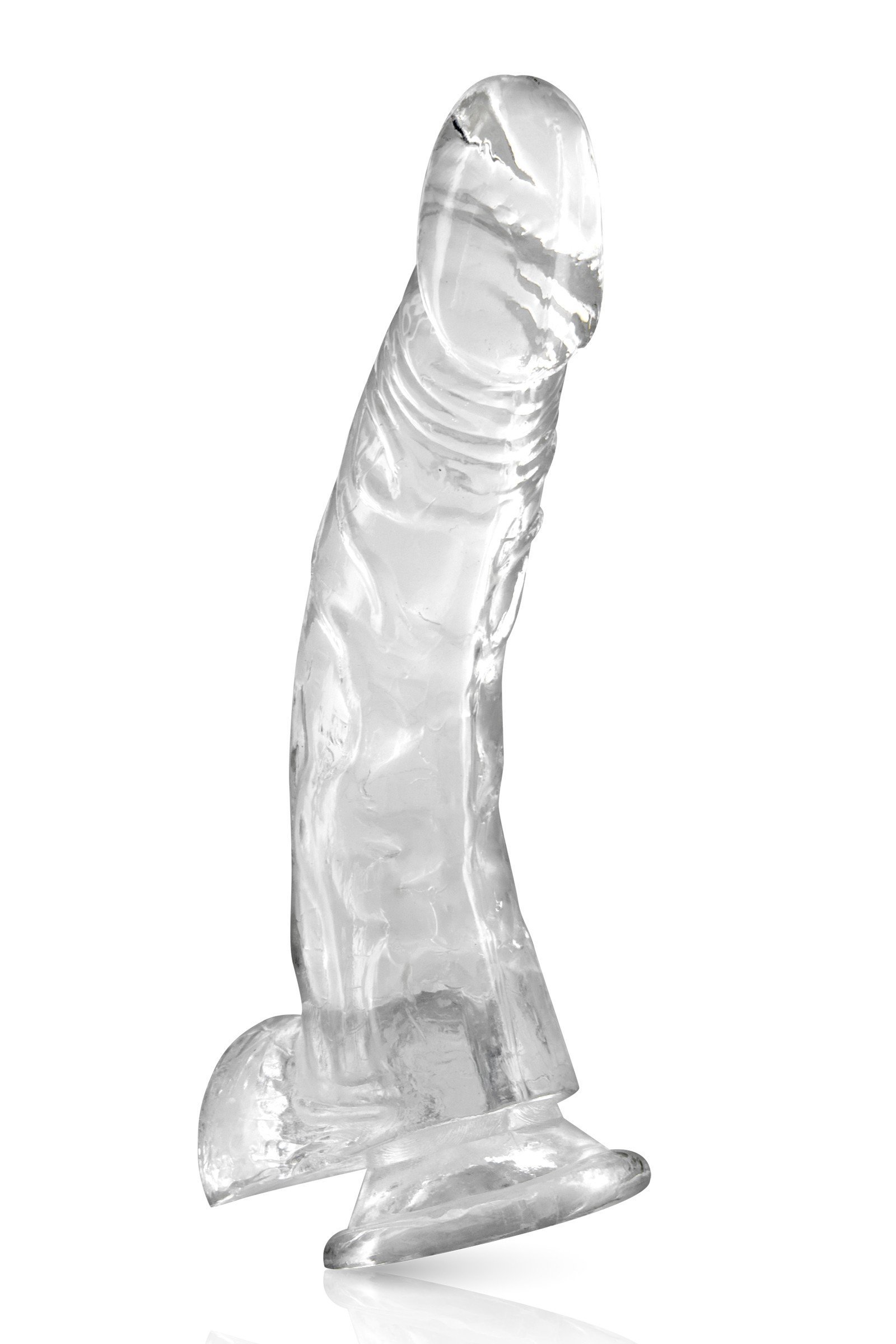 Gode courbé en jelly taille XL transparent