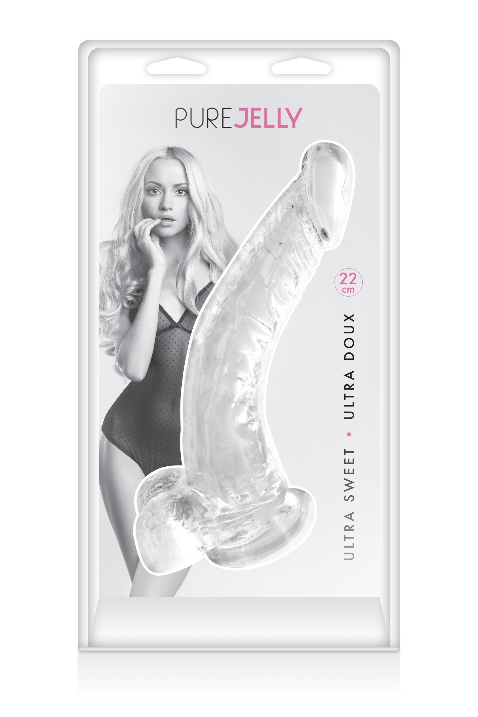 Gode courbé en jelly taille XL transparent