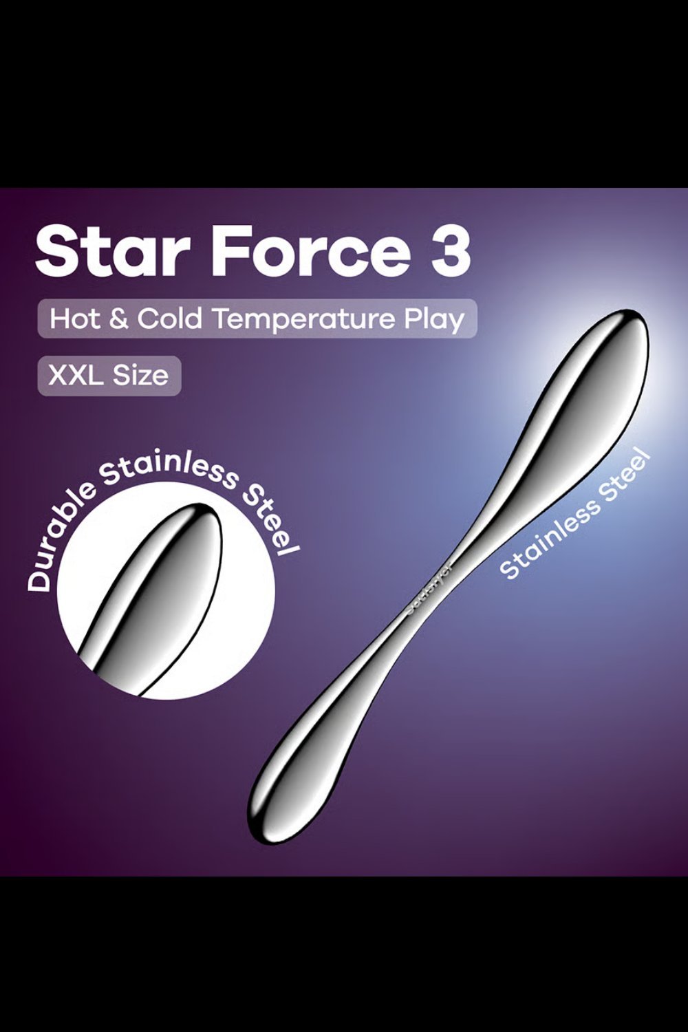 Gode en acier inoxydable double face