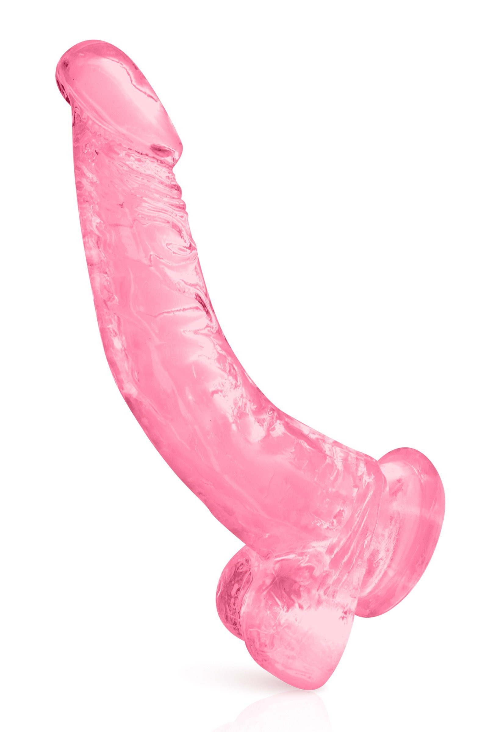 Gode jelly courbé taille XL rose