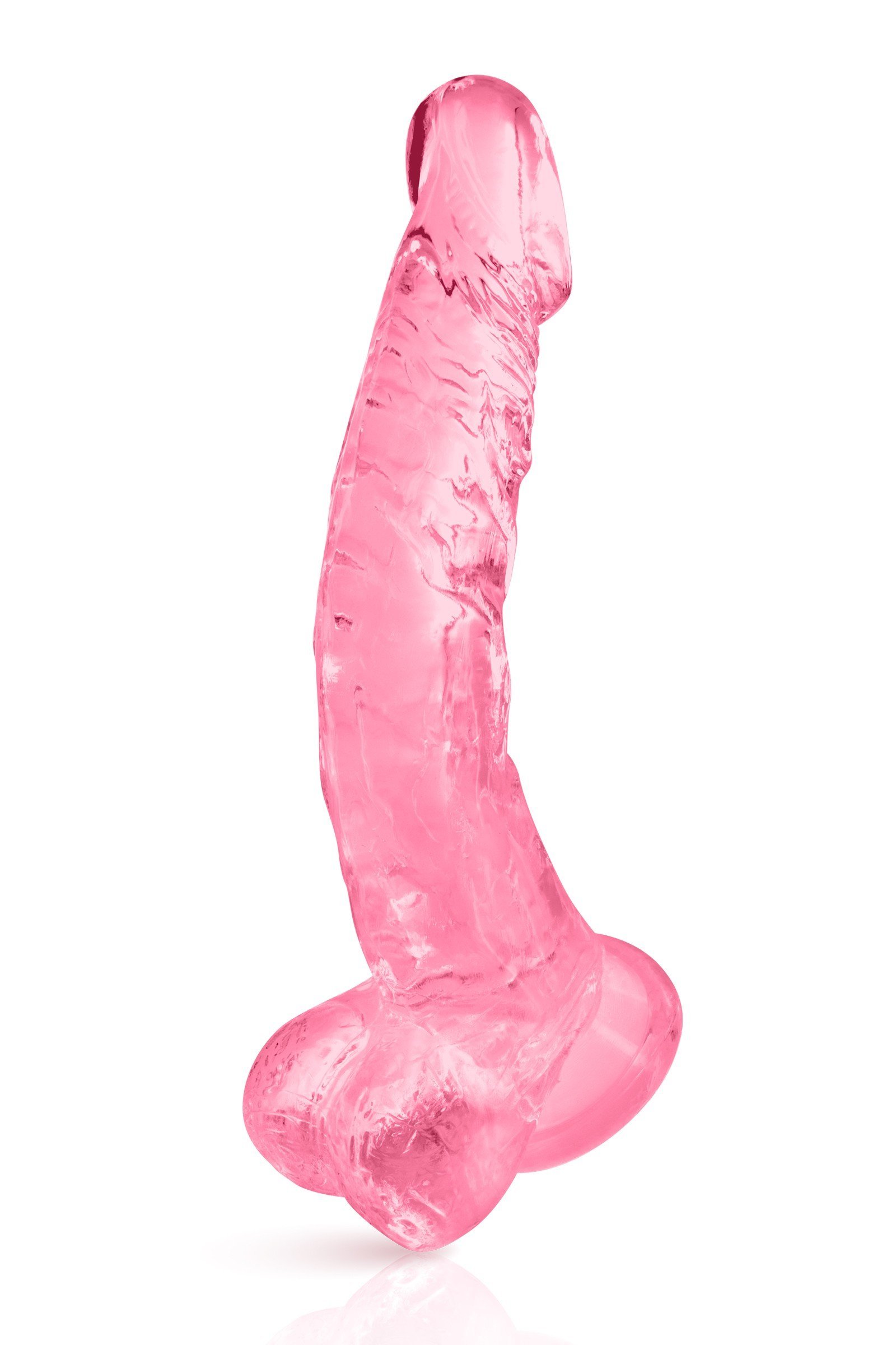Gode jelly courbé taille XL rose