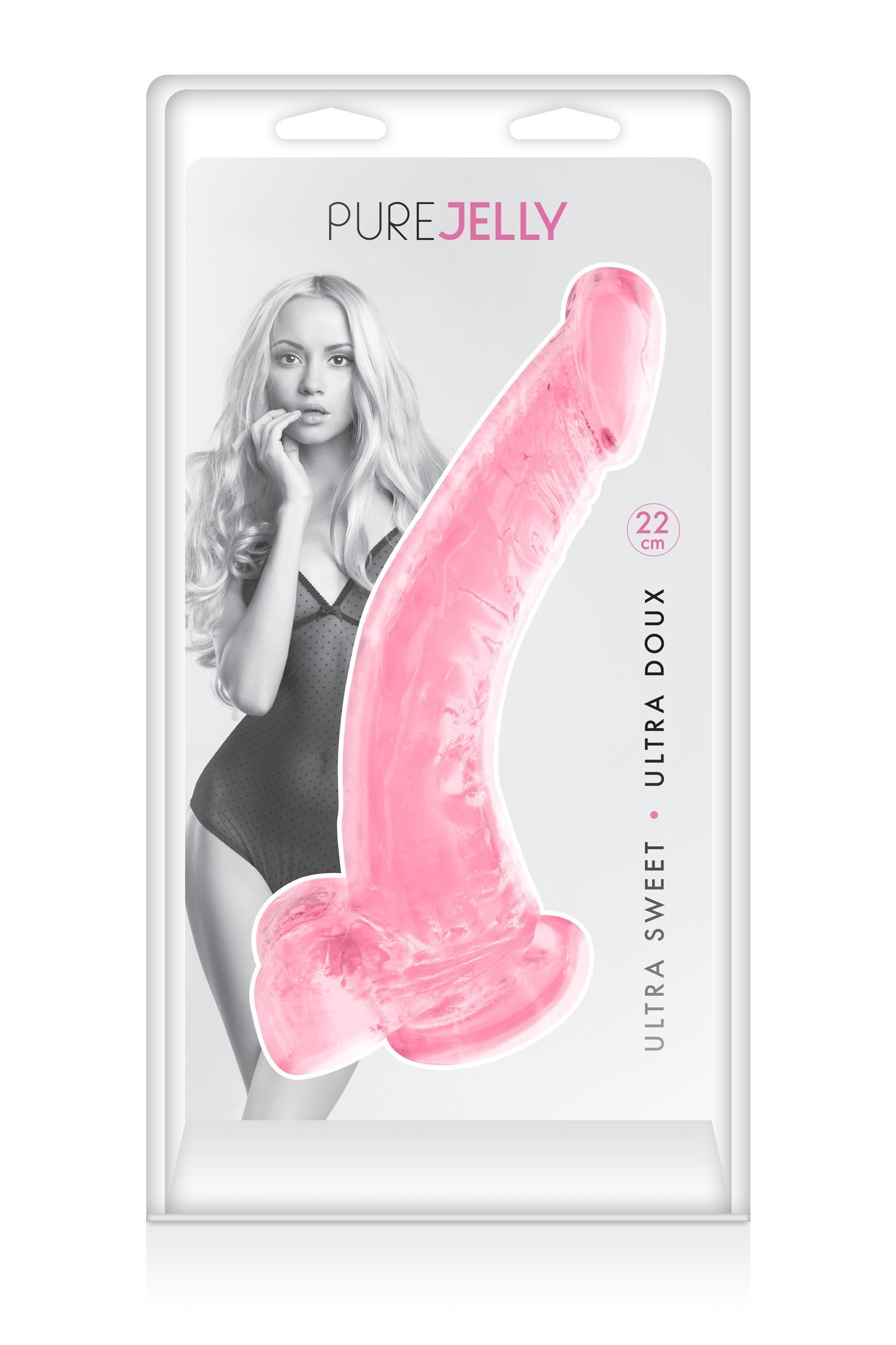 Gode jelly courbé taille XL rose