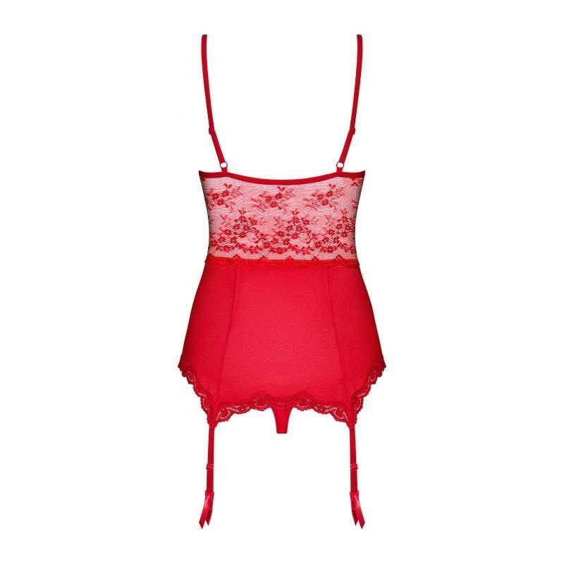 Guêpière grande taille sexy rouge à perles