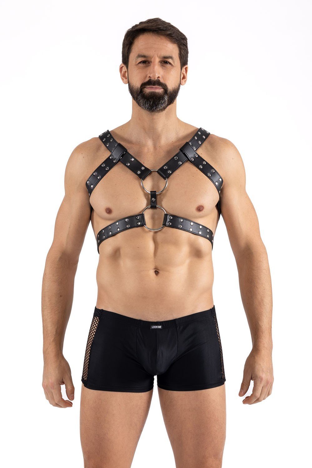 Harnais homme réglable à larges anneaux en métal