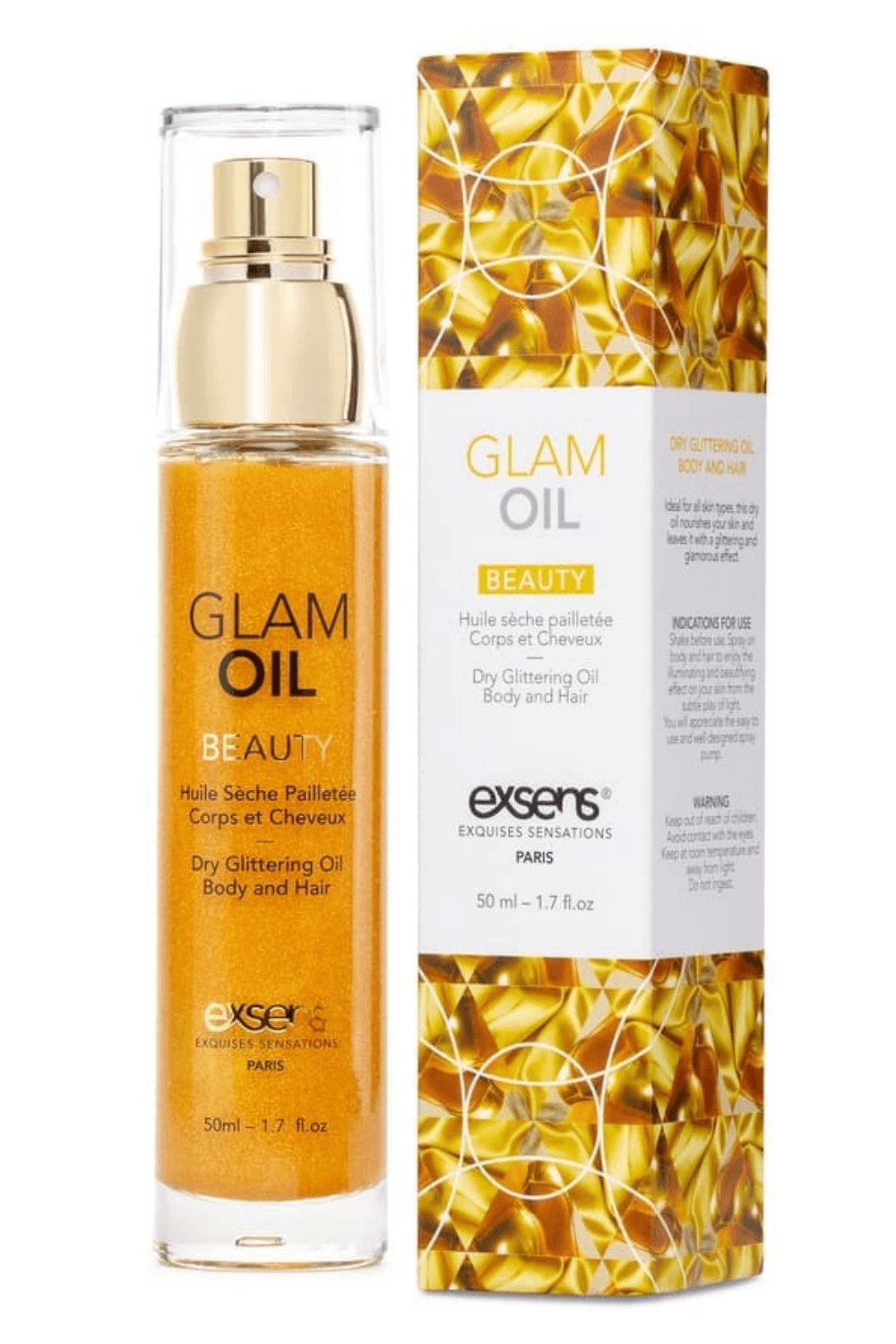 Huile sèche pailletée corps et cheveux 50 ml