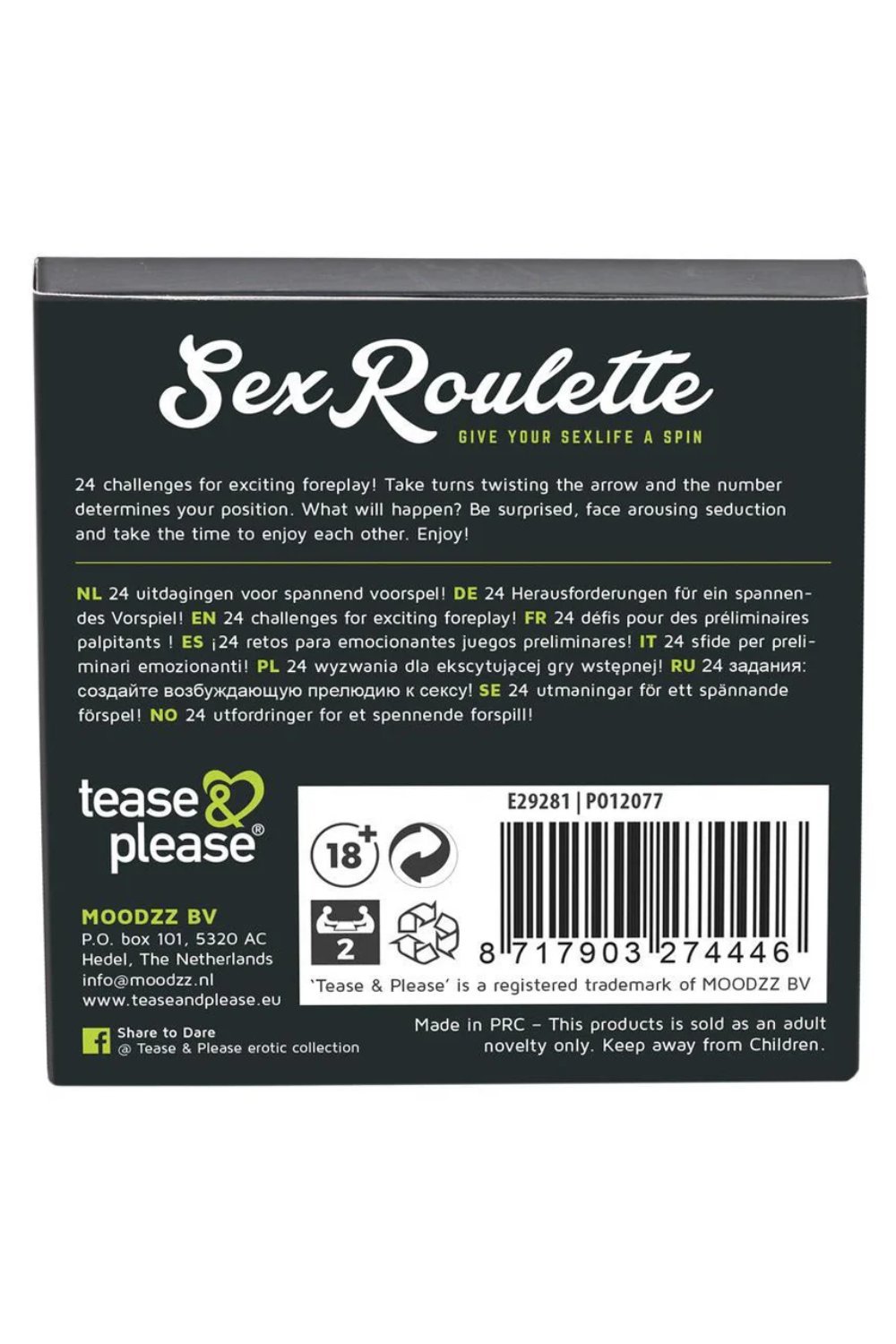Jeu de roue sexy, 24 défis de préliminaires