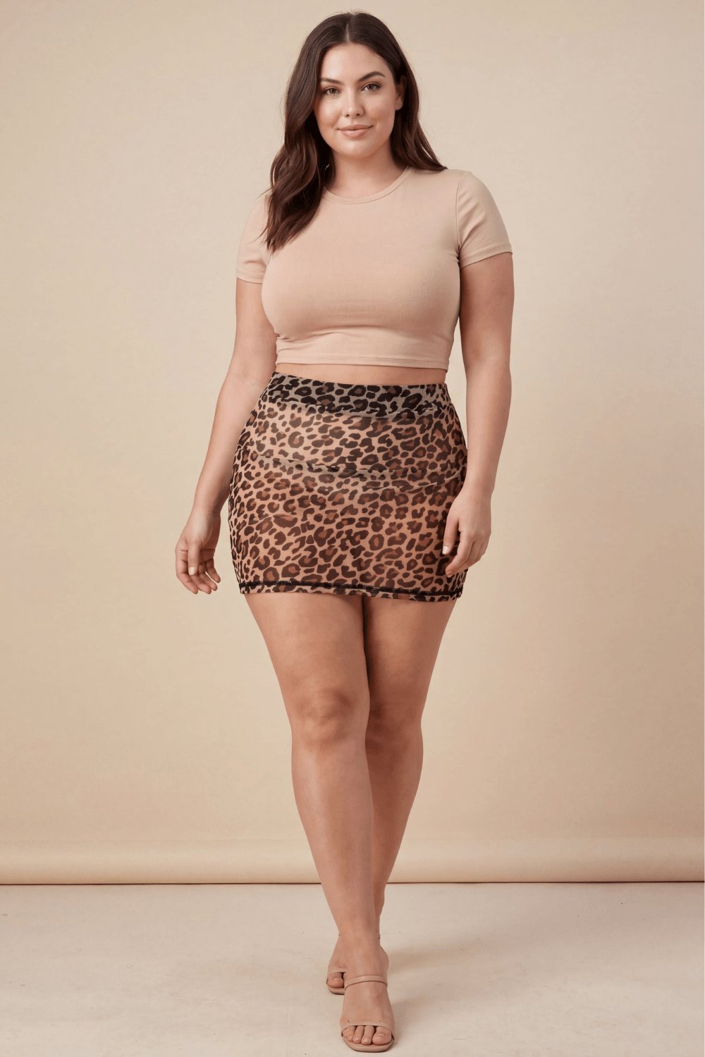 Jupe courte résille imprimé léopard Clara – Be Lily
