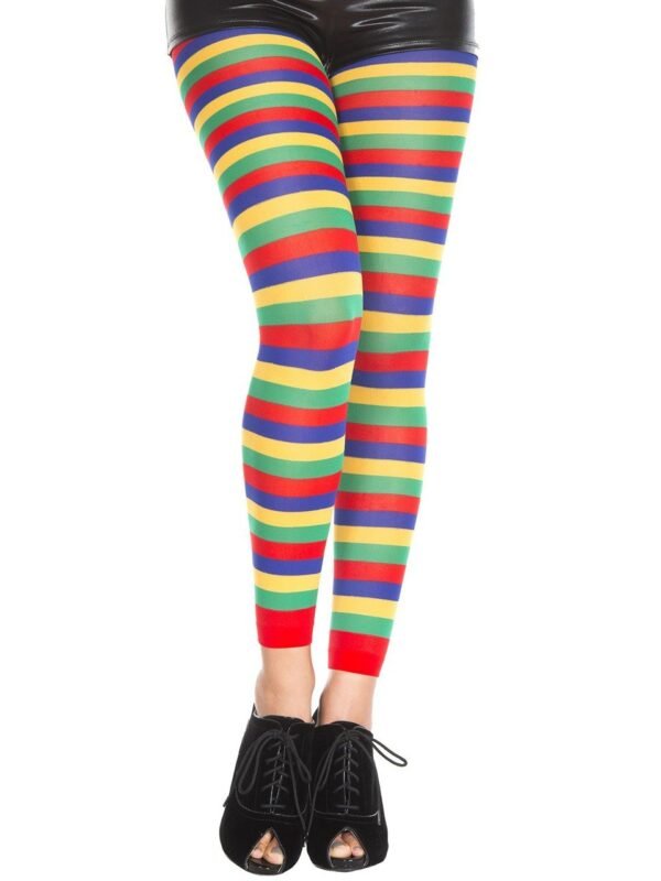 Legging fin arc-en-ciel à rayures horizontales – Music Legs