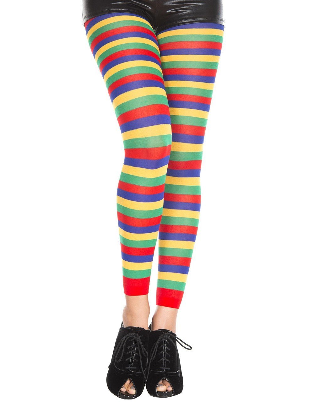 Legging fin arc-en-ciel à rayures horizontales – Music Legs