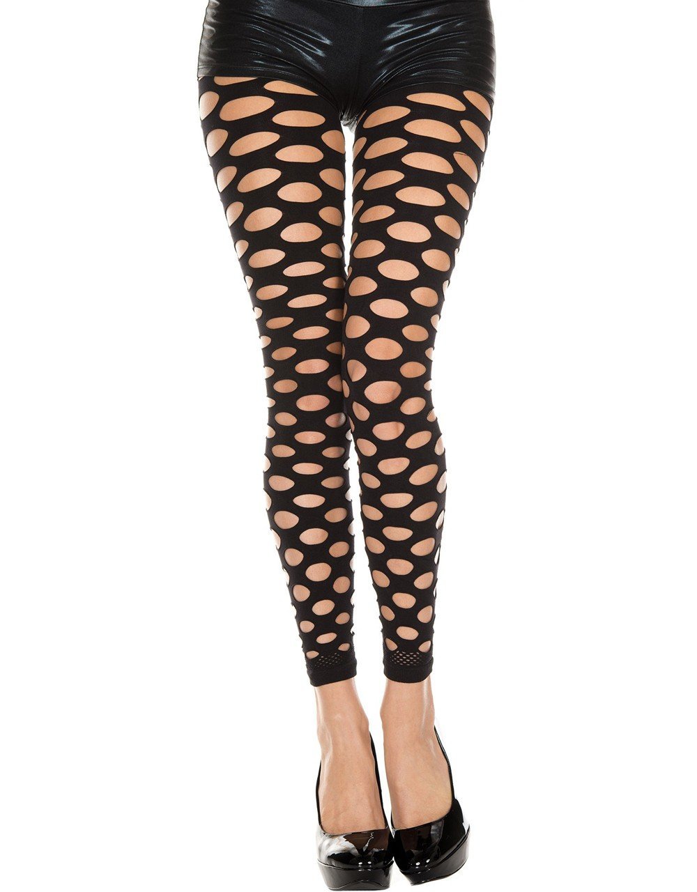 Legging noir ajouré effet déchiré – Music Legs