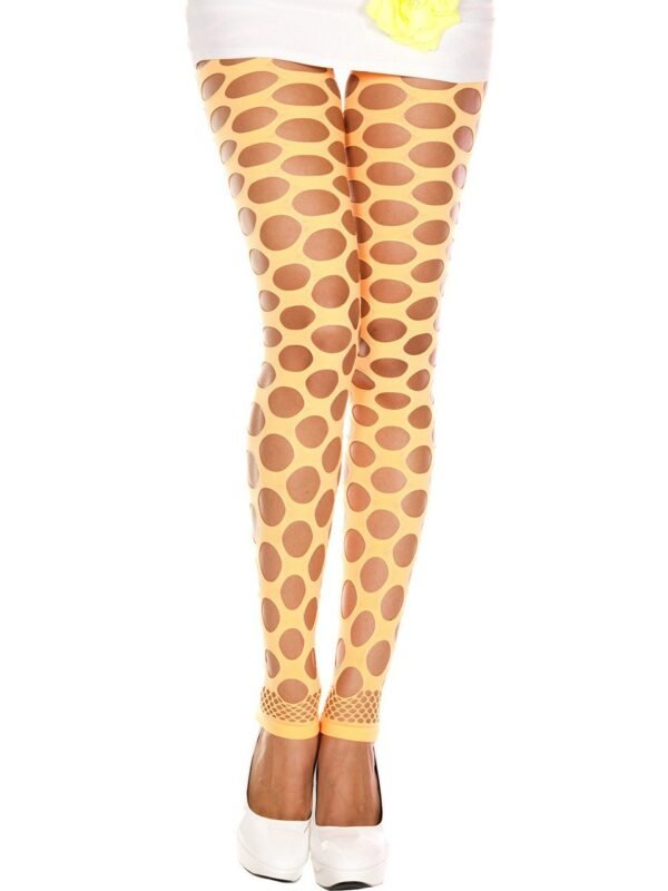 Legging orange fluo opaque ajouré de trous – Music Legs