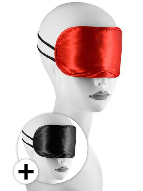 Lot de 2 masques satin larges rouge et noir
