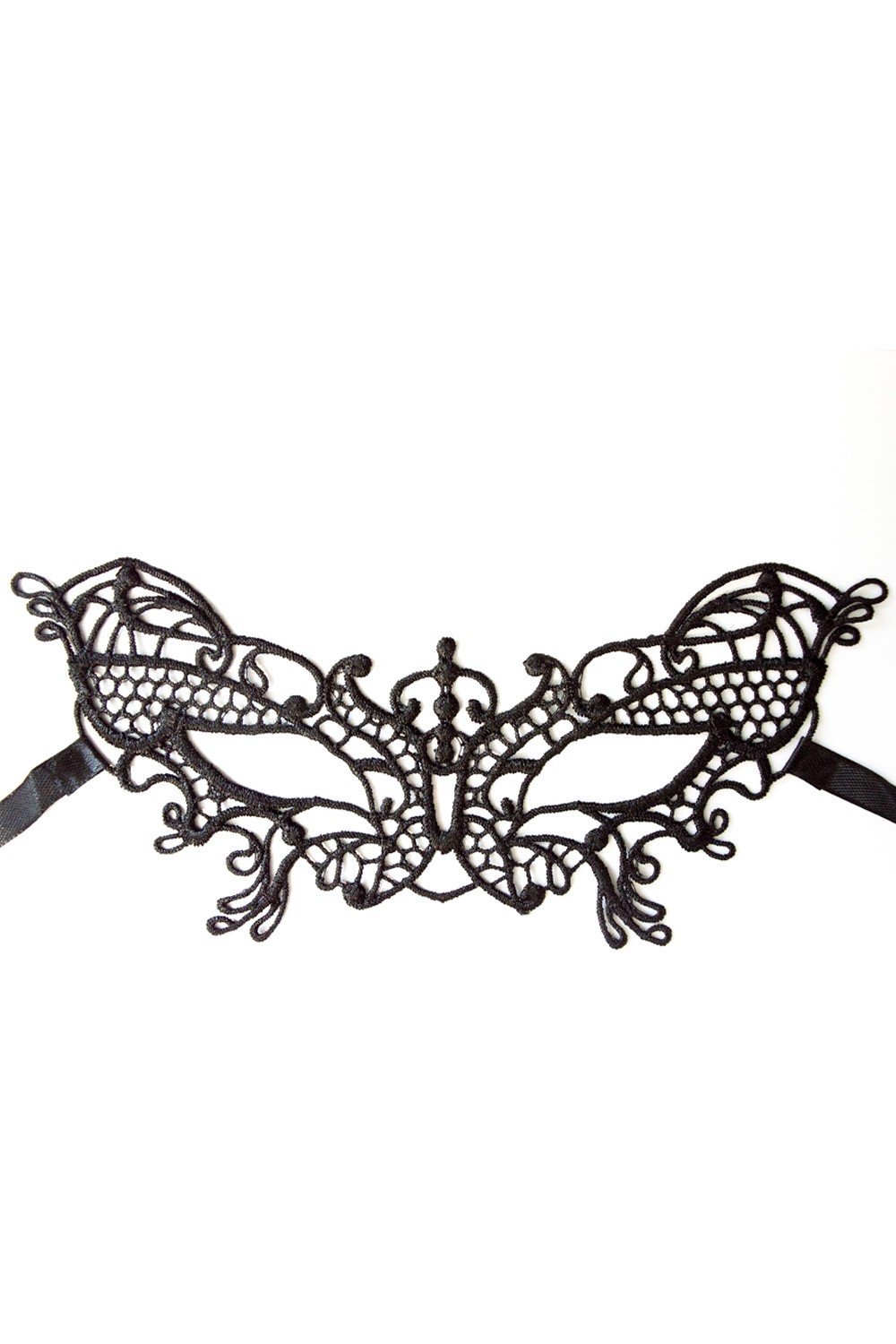 Loup dentelle sexy noir motif papillon
