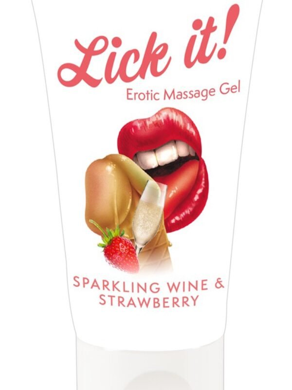 Lubrifiant comestible végan fraise vin pétillant 50 ml