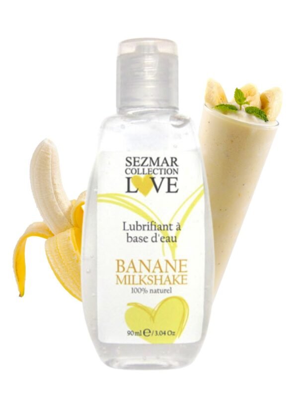 Lubrifiant naturel à l'eau saveur banane milkshake 90 ml