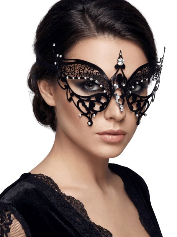 Masque de bal sexy noir ailes de papillon