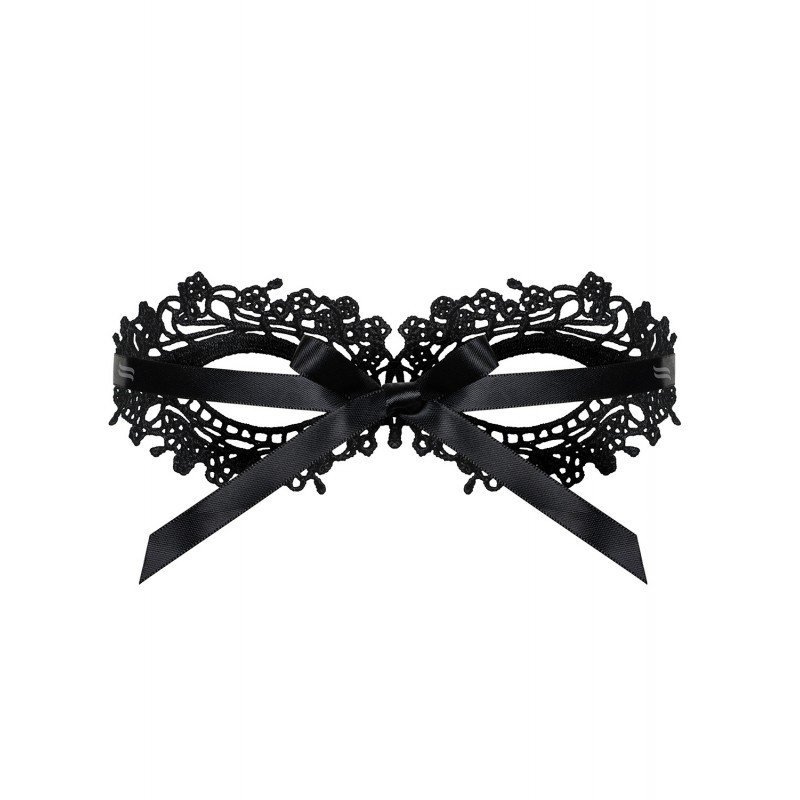 Masque noir à motif avec nœud au dos
