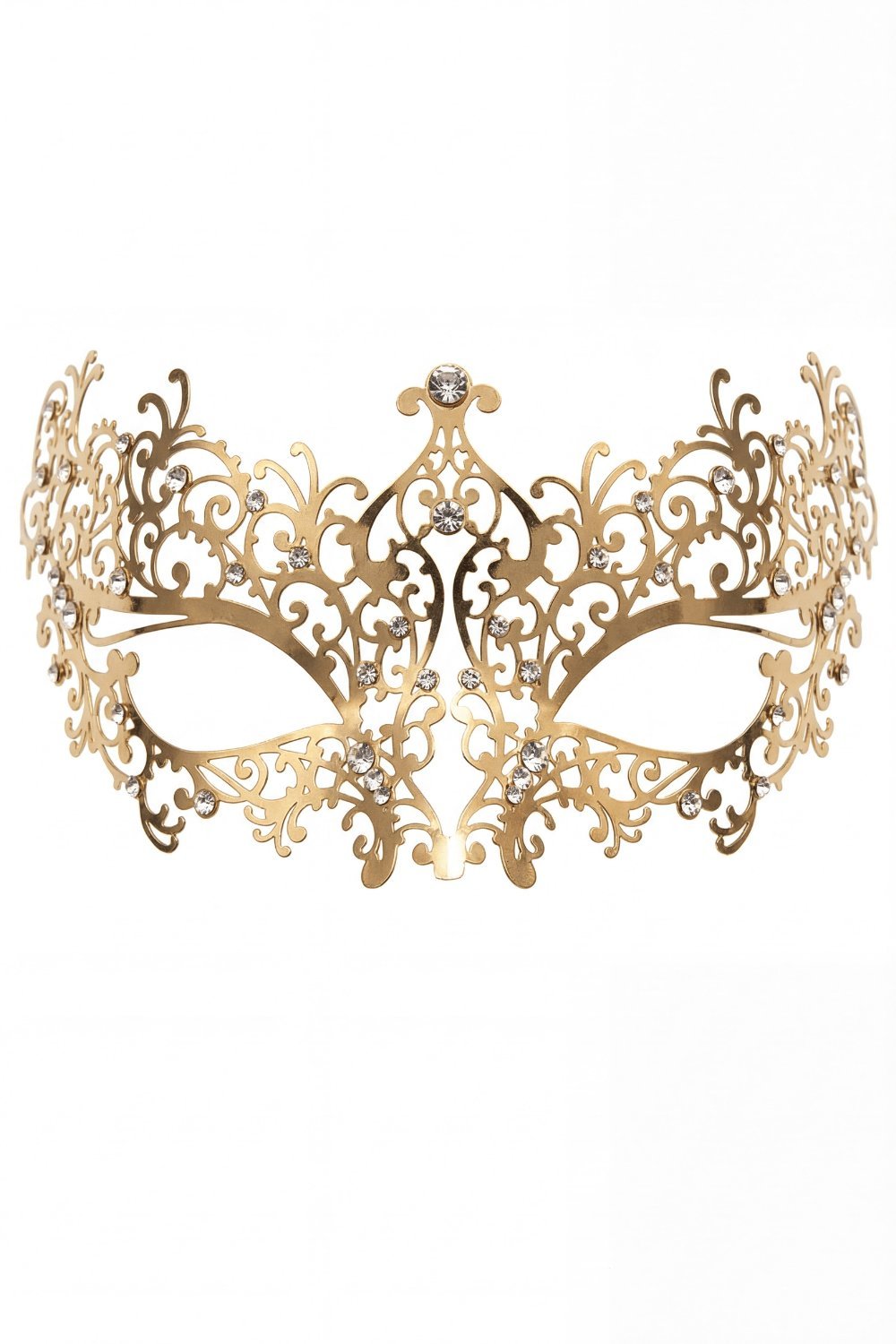 Masque vénitien sexy doré à diadème strass