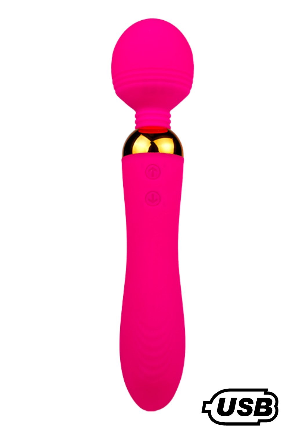 Masseur wand rechargeable double moteur rose