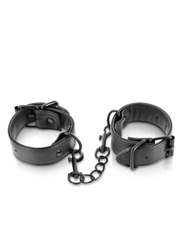 Menottes simili cuir noir ajustables