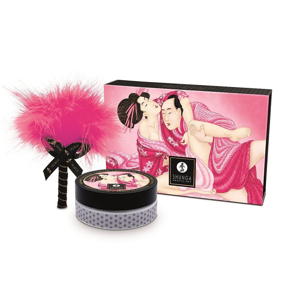 Mini coffret poudre comestible framboise et plumeau