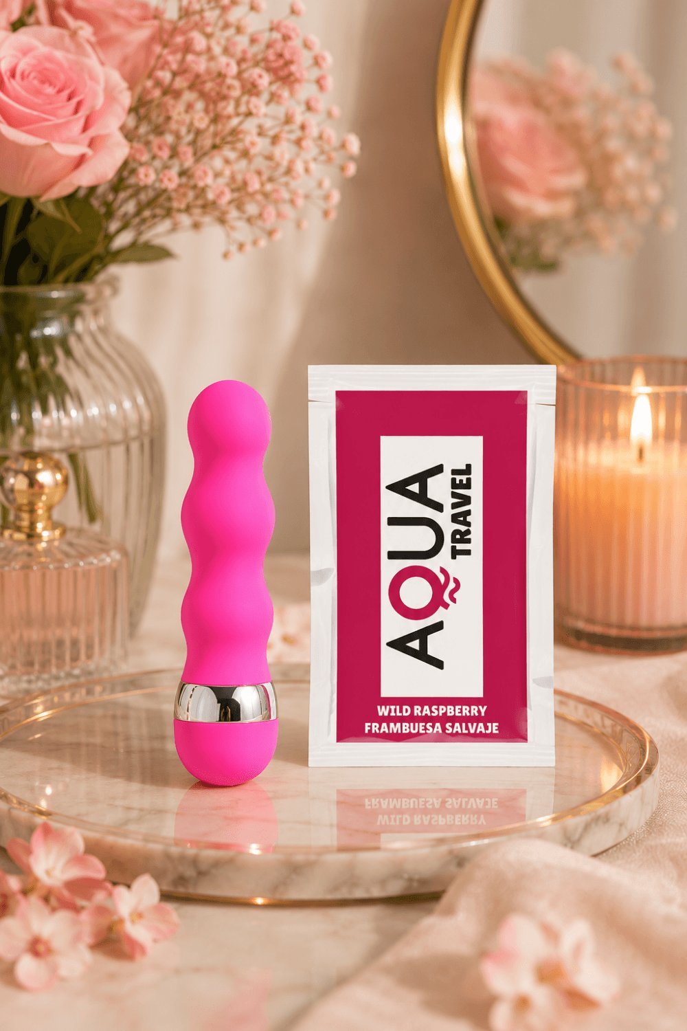 Mini vibromasseur ondulé rose