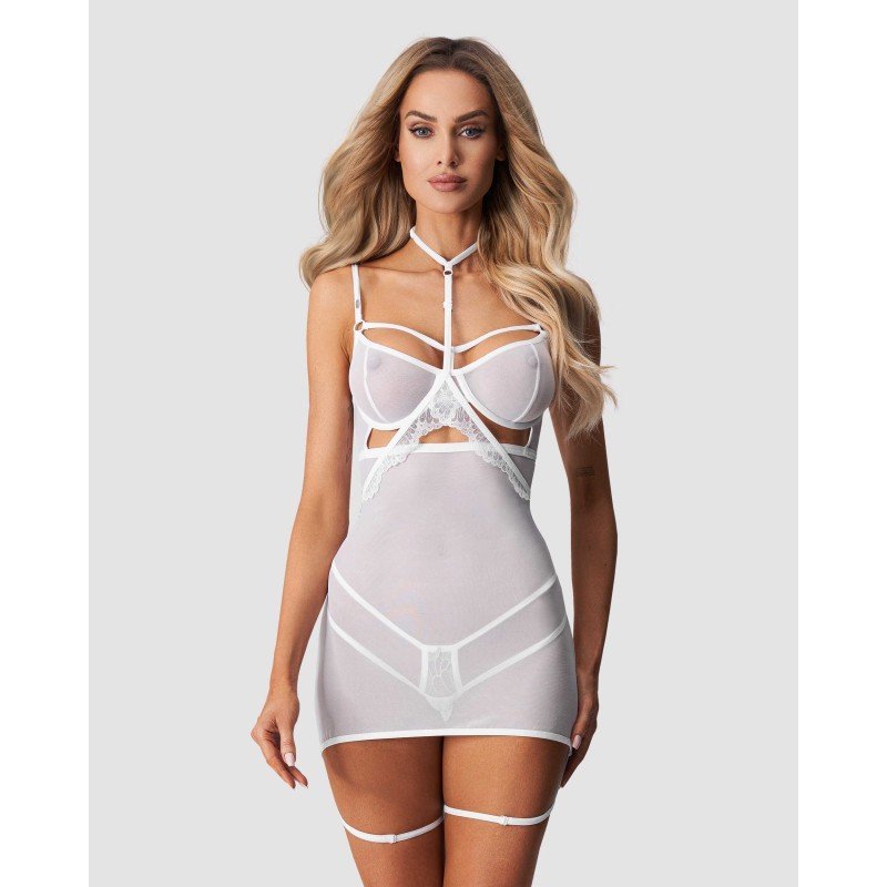 Nuisette Arrowel à lanières et choker – Obsessive