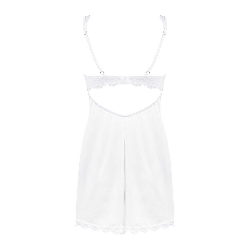 Nuisette blanche Amor Blanco et string – Obsessive