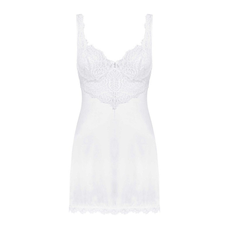 Nuisette blanche Amor Blanco et string – Obsessive
