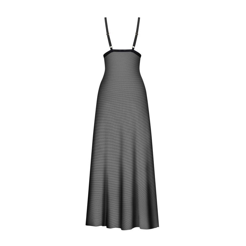 Nuisette longue Vila Blanes noire brodée – Obsessive