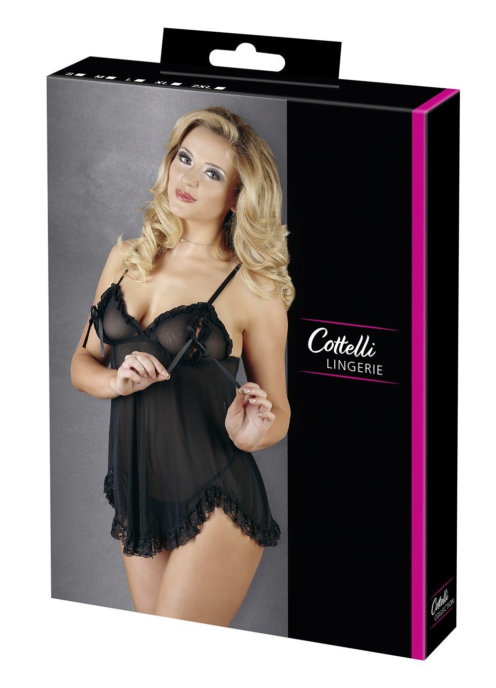Nuisette résille à bonnets ouverts et string – Cottelli
