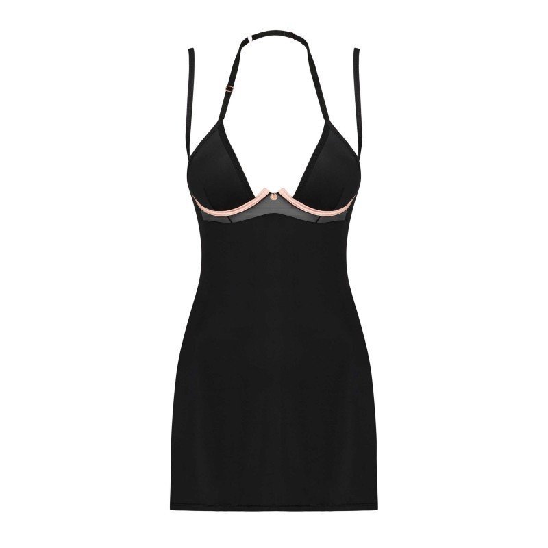 Nuisette Selinne noire, double bretelle et licou