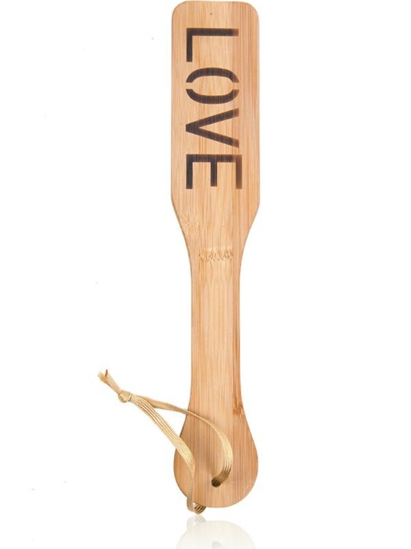 Paddle de fessée en bambou gravé LOVE