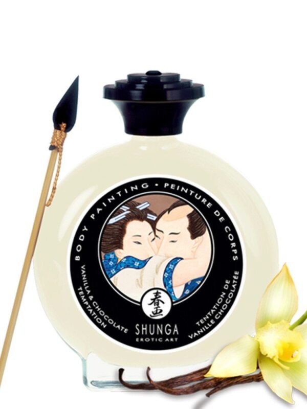 Peinture corporelle comestible vanille chocolat blanc 100 ml