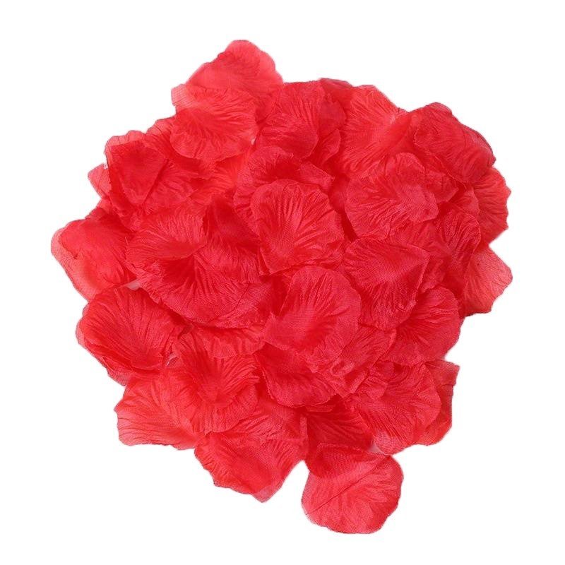 Pétales de rose en tissu pour le lit, sachet de 100