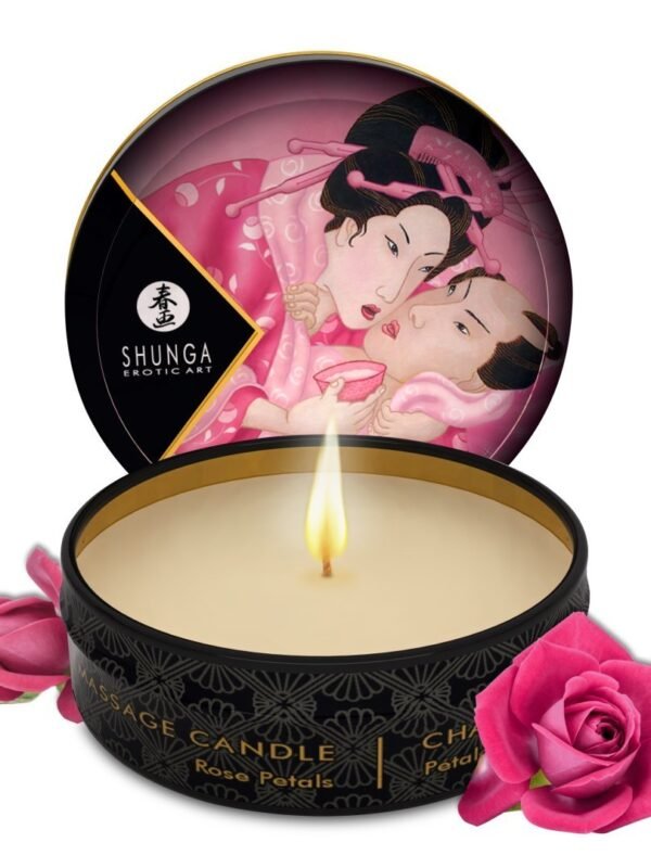 Petite bougie de massage à la rose 30 ml
