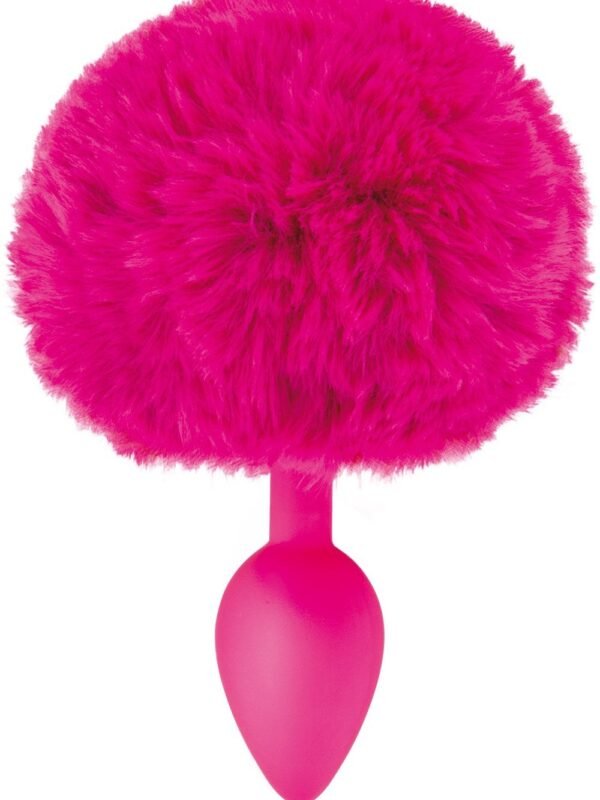 Plug anal à pompon fuchsia