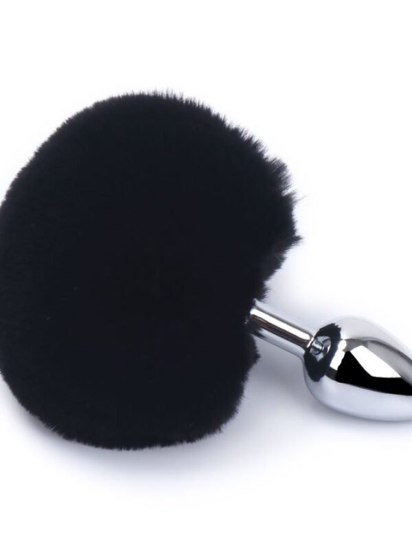 Plug anal à pompon noir taille S