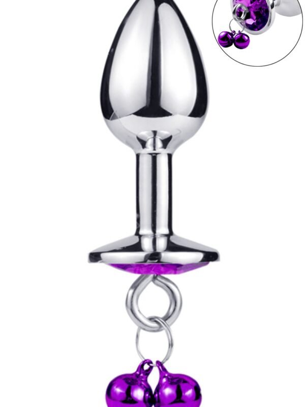 Plug anal bijou à clochettes violet
