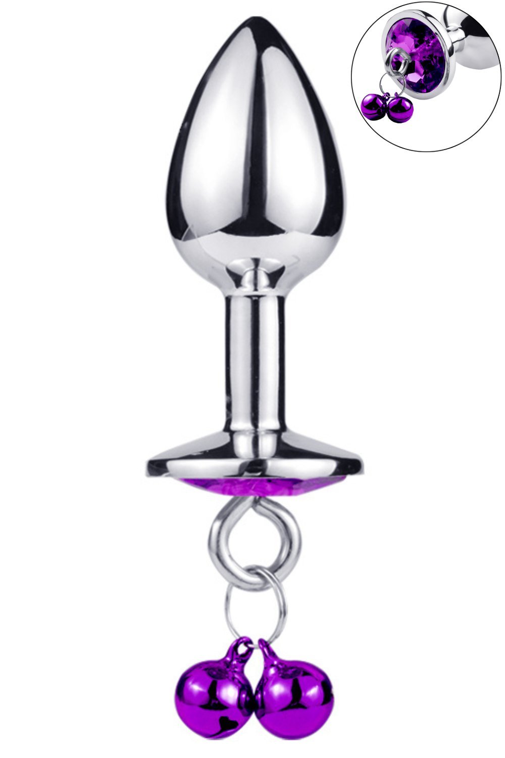 Plug anal bijou à clochettes violet