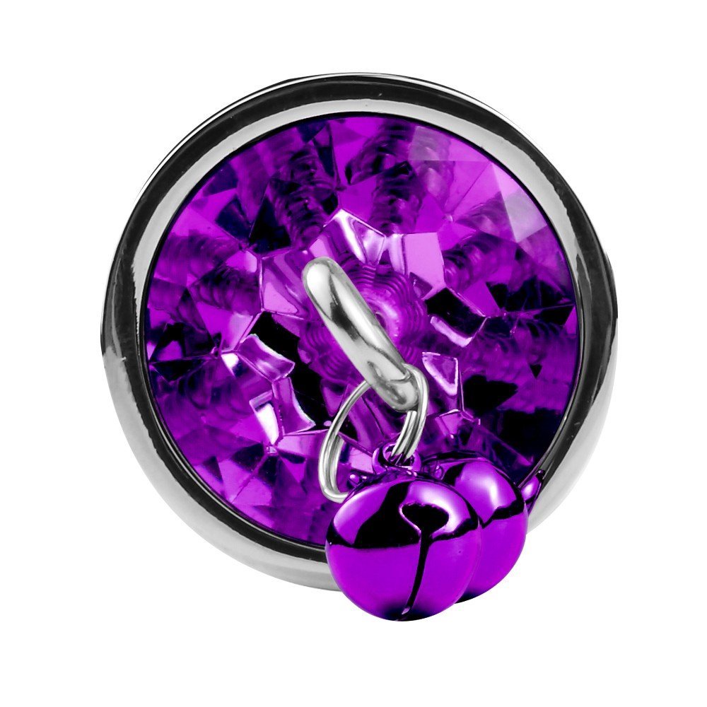 Plug anal bijou à clochettes violet