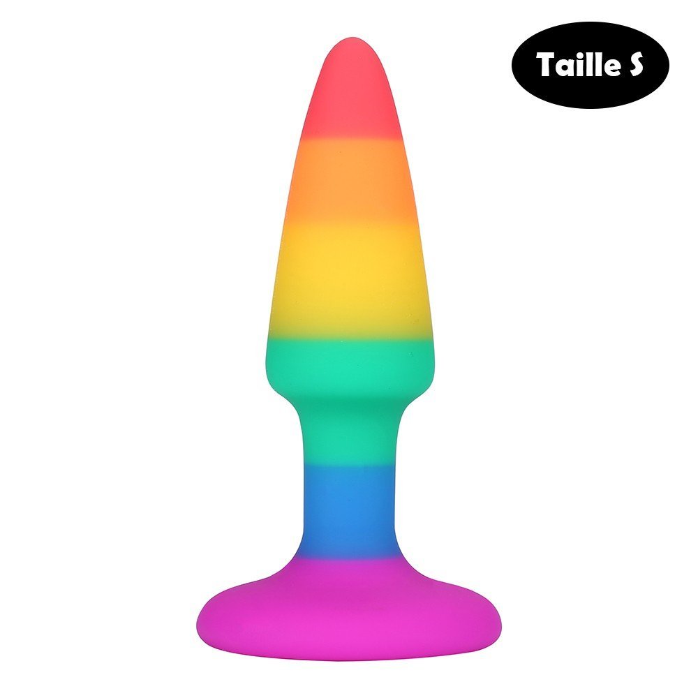 Plug anal multicolore taille S